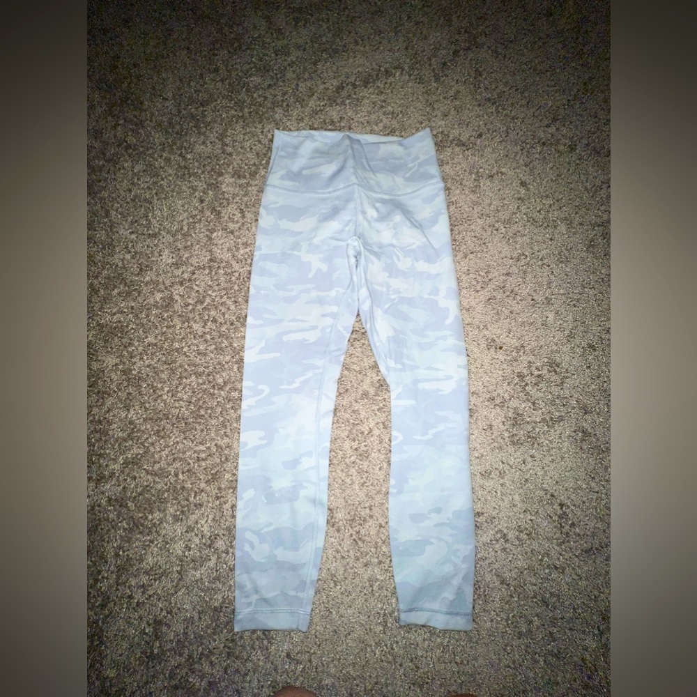 size 8 white camo lululemon leggings